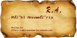 Rábl Annamária névjegykártya