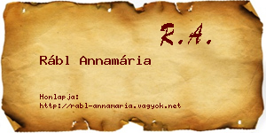 Rábl Annamária névjegykártya